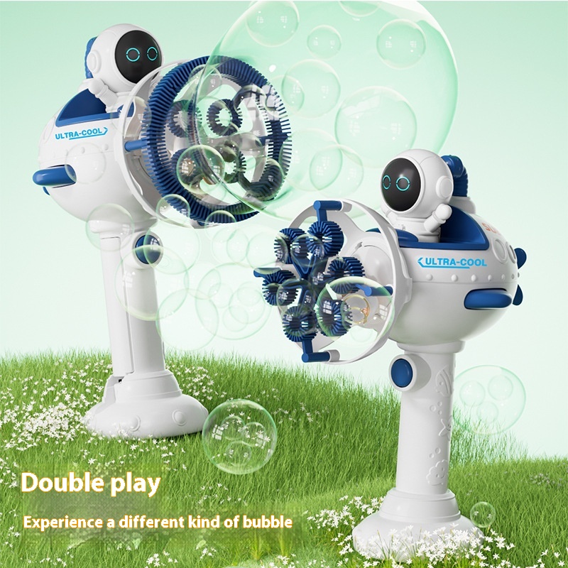 Summer Children's Astronaut Bubble Machine Fully Automatic Fan Bubble Stick Outdoor Children's Toys Stall