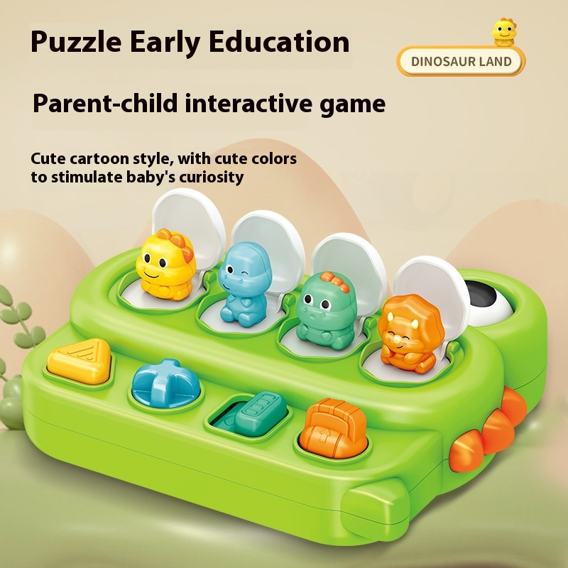 Arrival Cute Dinosaur Switch Box Educational Enlightenment Early Education Bouncing Game Table Logic Cause And Effect Toys