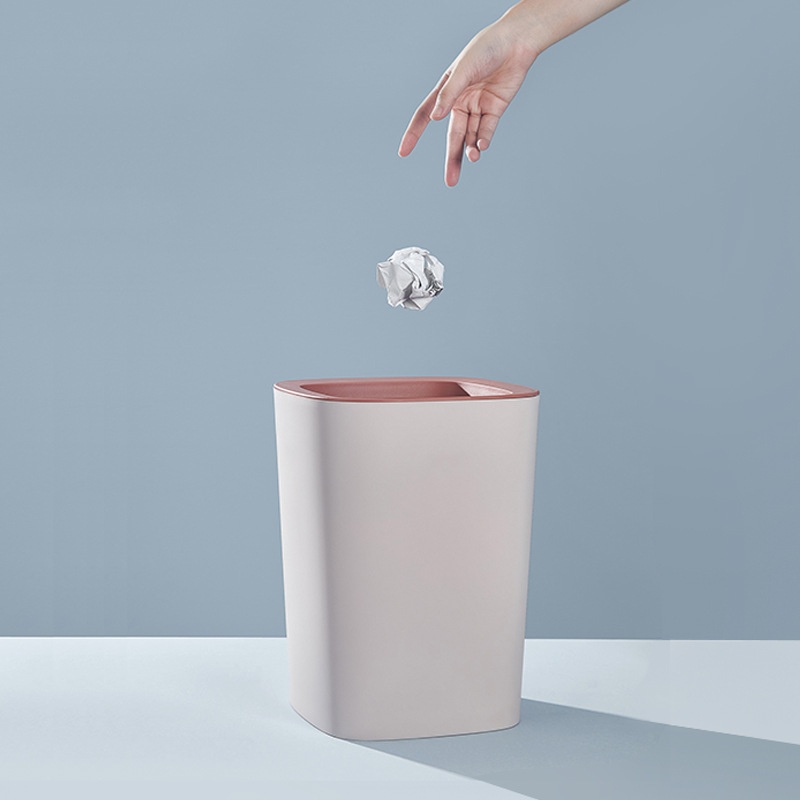 [Hedou]Pick Up Things And Press The Ring Trash Can Household Wastebasket Office Thickened Creative Toilet Coverless Trash Can