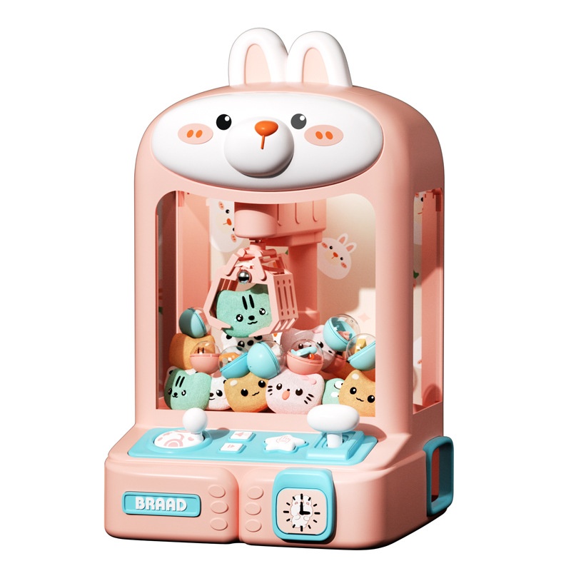 Cute Rabbit Mini Home Claw Machine Toy Sound And Light Music Puzzle Cute Bear