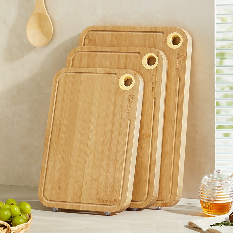 【Hedou】Bamboo Cutting Board Double-sided Cutting Board Household Multifunctional Fruit Cutting Board Kitchen Bamboo Cutting Board