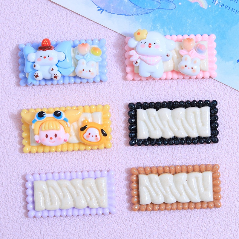 Pearlescent Cream Pieces Cartoon Cream Glue Accessories Creative Headdress Materials Resin Accessories Diy Jewelry Hairp