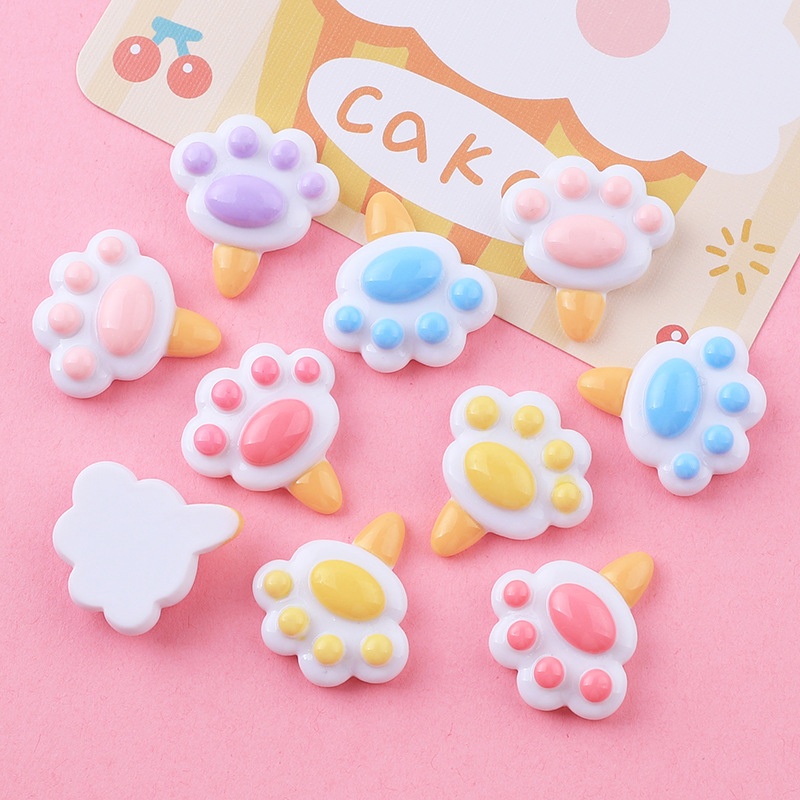 Shiny Cat Claw Ice Cream Cute Diy Cream Glue Mobile Phone Case Refrigerator Magnet Hairpin Jewelry Resin Accessories Batch