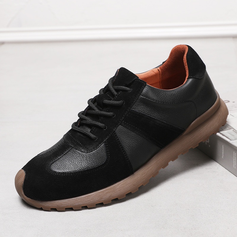 Autumn And Winter Leather Men's Straps Casual Leather Shoes Beef Tendon Soles Comfortable German Training Shoes S