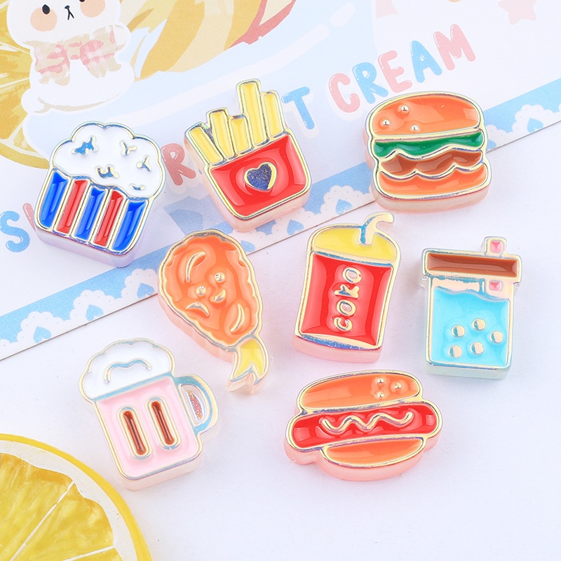 Oil Dripping Electroplating Food Play DIYCream Glue Mobile Phone Case Refrigerator Magnet Hairpin Pendant Jewelry Resin Accessories