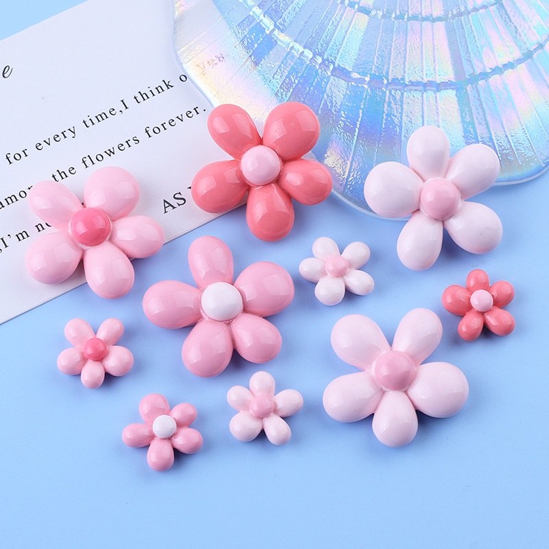 Shiny Meaty Pink Series Diy Cream Glue Mobile Phone Case Refrigerator Magnet Hairpin Jewelry Resin Accessories