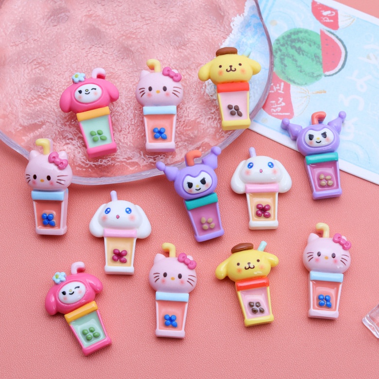 Cartoon Pearl Milk Tea Diy Cream Glue Hairpin Homemade Mobile Phone Case Resin Accessories Water Cup Stickers Accessories Materials