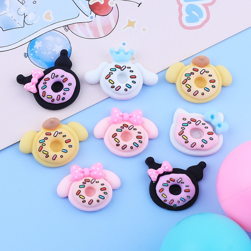 Small Animal Donuts Diy Cream Glue Homemade Mobile Phone Case Refrigerator Magnet Hairpin Jewelry Resin Accessories