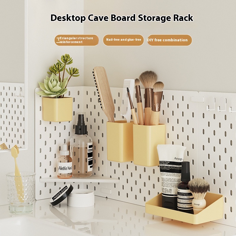 Creative Hole Board Storage Sundries Accessories Kitchen Desktop Rack Dormitory Wall Vertical Free Punch Hole Board