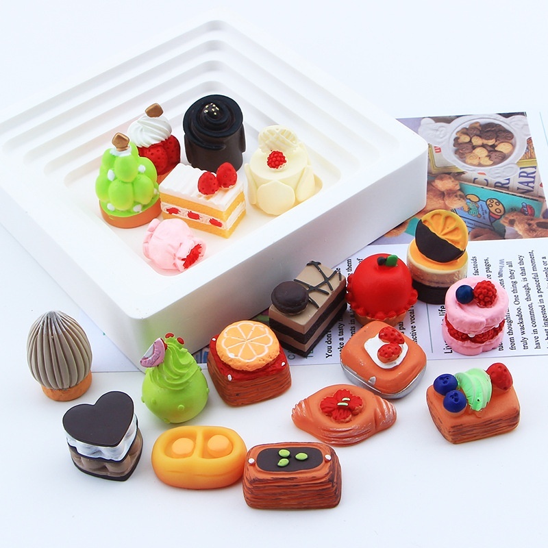 Double-layer Food Play Cake Childlike DIYCream Glue Homemade Mobile Phone Case Hairpin Headband Jewelry Resin Accessories