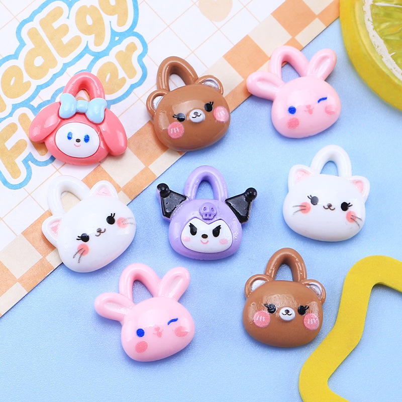 Cartoon Animal Handbag DIYCream Glue Homemade Mobile Phone Case Refrigerator Magnet Hairpin Jewelry Resin Accessories