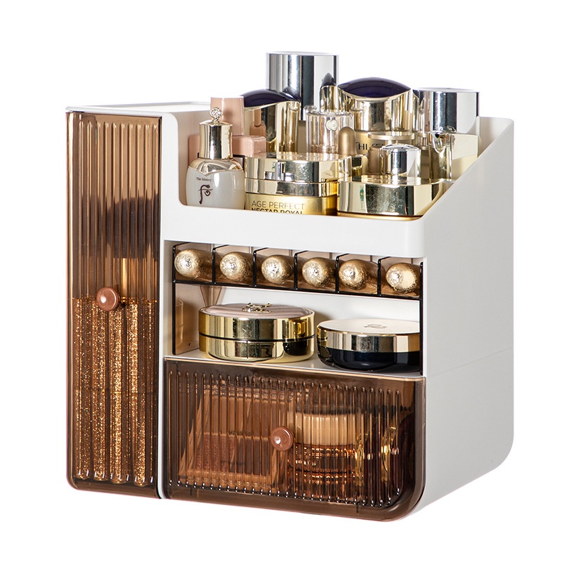 Internet Celebrity Light Luxury Cosmetics Storage Box Desktop Lipstick Mask Storage Box Dustproof Transparent Skin Care Products Rack