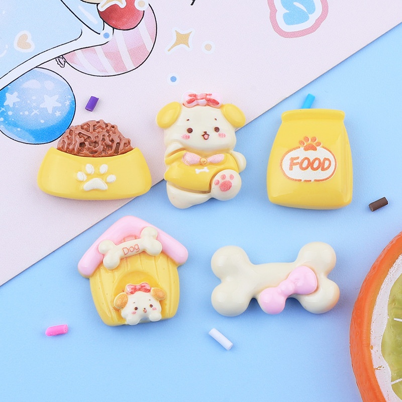 Shiny Cute Puppy DIYCream Glue Homemade Mobile Phone Case Stationery Headdress Hairpin Jewelry Resin Accessories