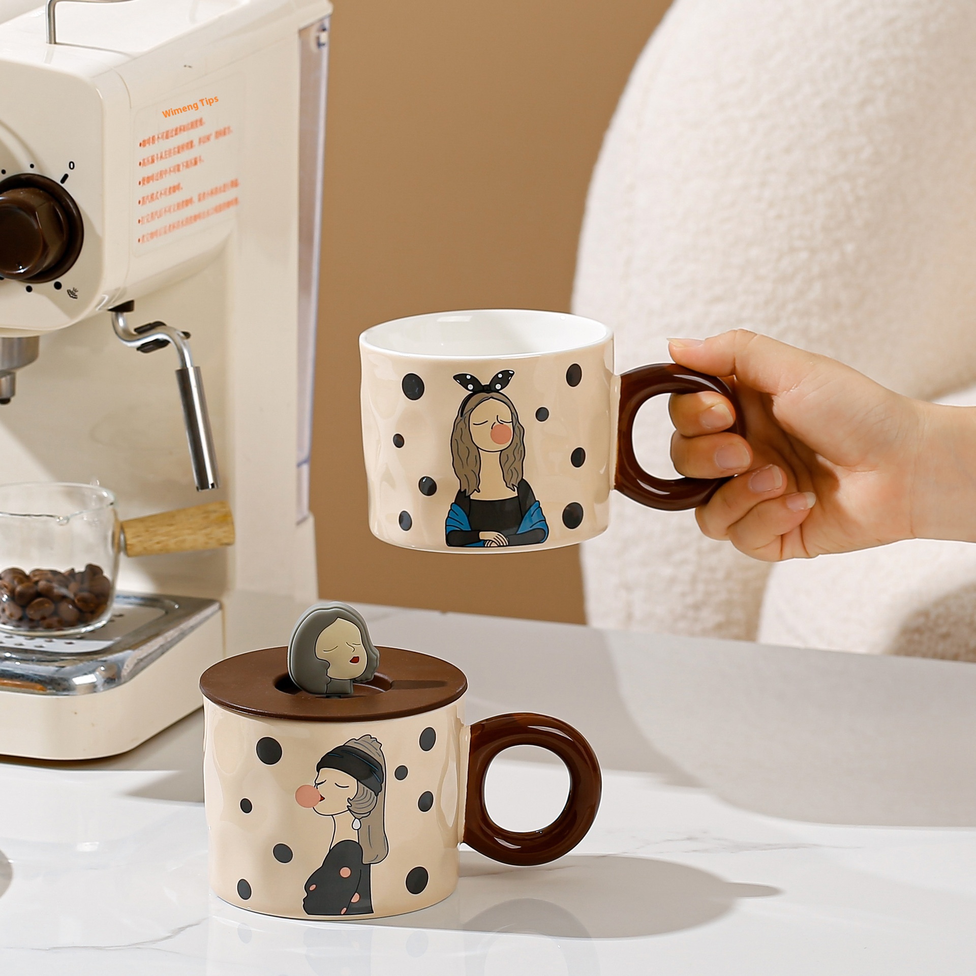 Bubble Girl Ceramic Cup Creative Breakfast Coffee Cup High Value Water Cup Mug Souvenir Drinking Cup