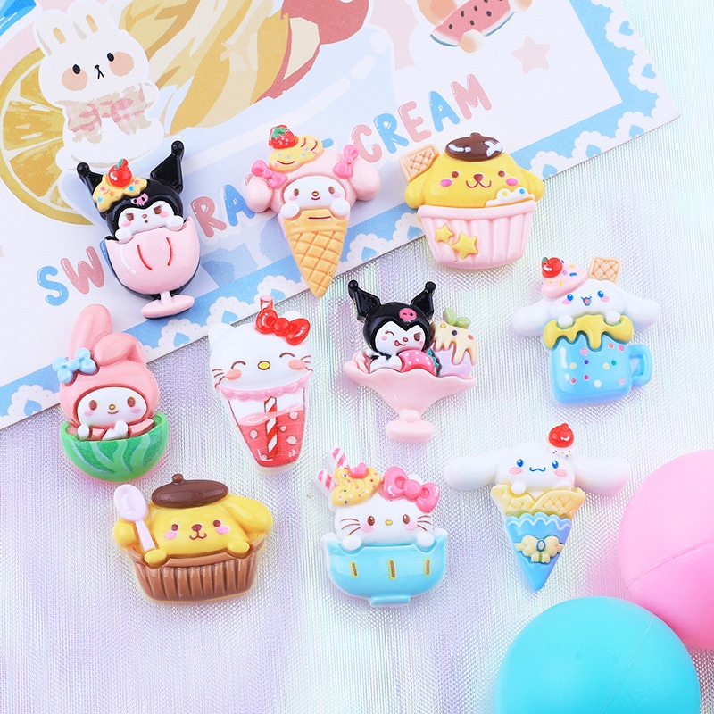 Shiny Dessert Small Animals Cute Diy Cream Glue Mobile Phone Case Refrigerator Magnet Hairpin Jewelry Resin Accessories
