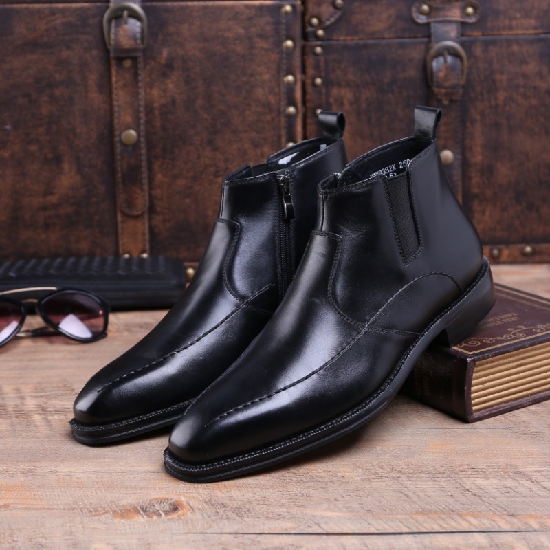 Men's Formal High-top Leather Shoes Boots Leather Men's Bootsy Short Boots Pointed Toe Martin Boots Men's Fashion