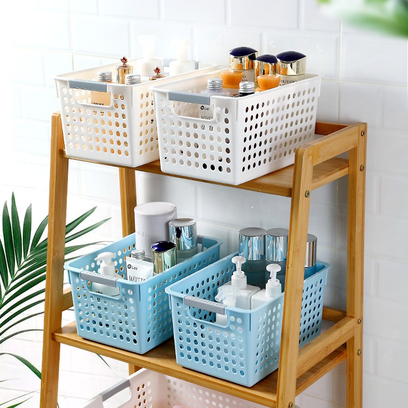 Bathroom Basket Plastic Storage Basket Sundries Storage Frame Plastic Storage Basket Desktop Snack Storage Basket Bath Basket