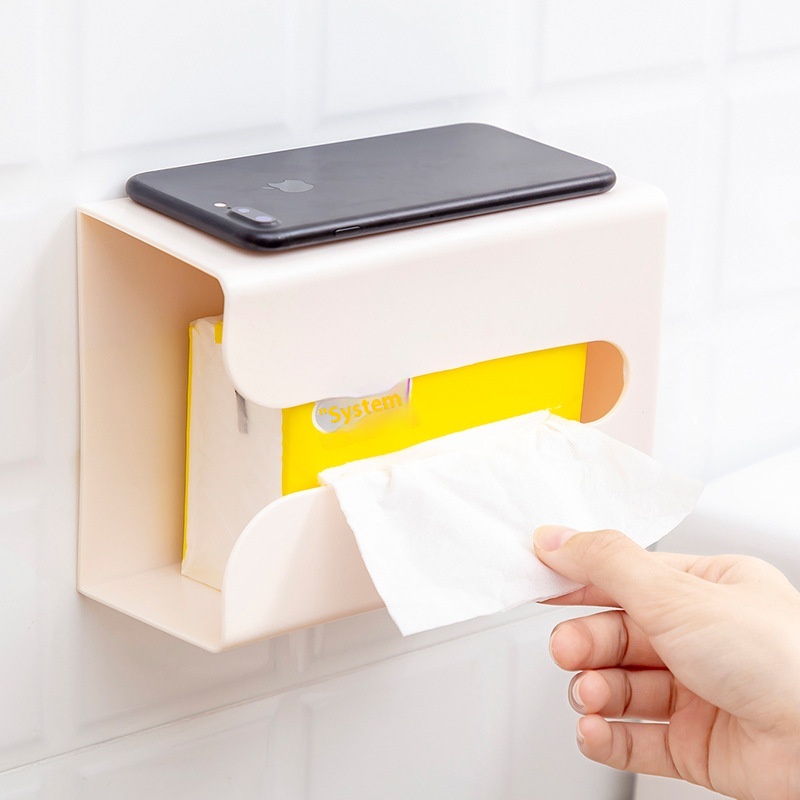 Toilet Tissue Box Toilet Toilet Paper Rack Restroom Toilet Paper Roll Paper Free Punching Waterproof Wall Hanging