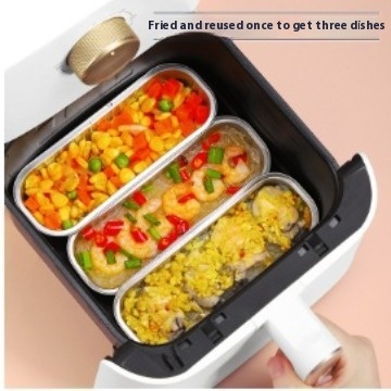 Air Fryer Tin Paper Box Barbecue Disposable Lunch Box Tableware Oven Aluminum Foil Tin Foil Air Fryer Square Tin Tray