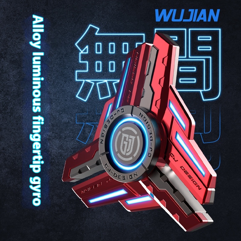 Caijue Wujian Gyroscope Two-color Splicing Ultra-quiety Multi-functional Hand-twisted Adult Decompression Gyroscope Toy