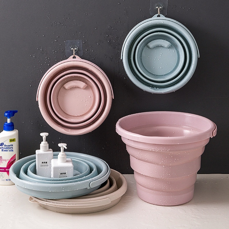 Household Portable Foldable Bucket Plastic Portable Bath Laundry Bucket Travel Outdoor Car Wash Water Storage Bucket