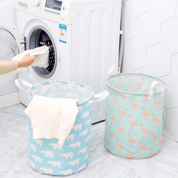 H716 Foldable Cotton And Linen Dirty Clothes Basket Waterproof Storage Bucket Bathroom Dirty Clothes Storage Basket Dirty Clothes Basket Laundry Basket