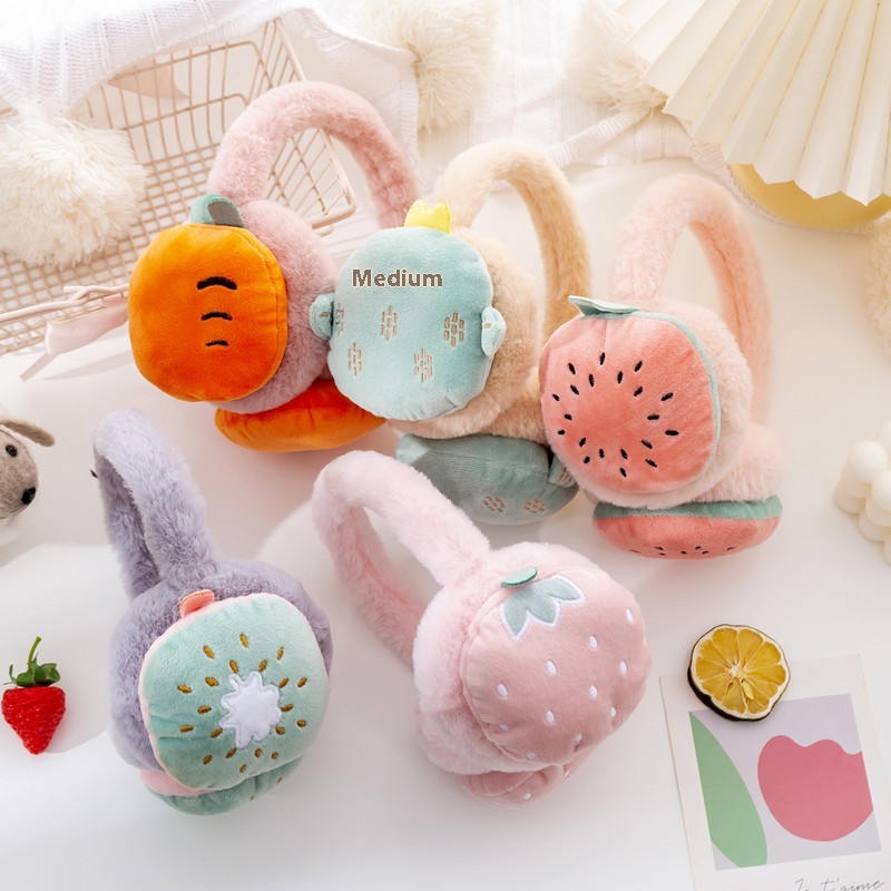 Women's And Children's Adjustable Fruit Earmuffs Autumn And Winter Warm Earmuffs Ear Warmers Cartoon Plush Ear Bags