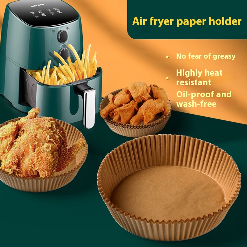 Air Fryer Special Paper Food Grade Silicone Oil Paper Disposable Household Oven Baking Pad Oil Paper Oil Absorbing Paper Tray