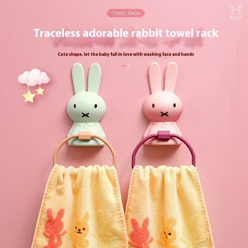 Children's Towel Rack Bathroom Punch-free Bathroom Cartoon Cute Creative Towel Rack Baby Wash Face Hook Rack