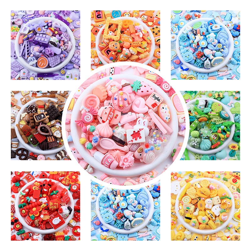 Foreign Trade Tail Goods Cartoon Color DIYCream Glue Mobile Phone Case Water Cup Sticker Shoe Buckle Hairpin Resin Accessories