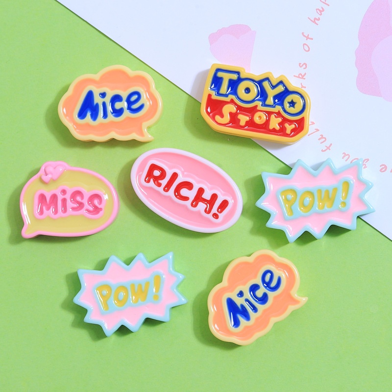 Bubble English Word Brand Creative Handmade Diy Cream Glue Mobile Phone Case Headdress Hairpin Jewelry Resin Accessories