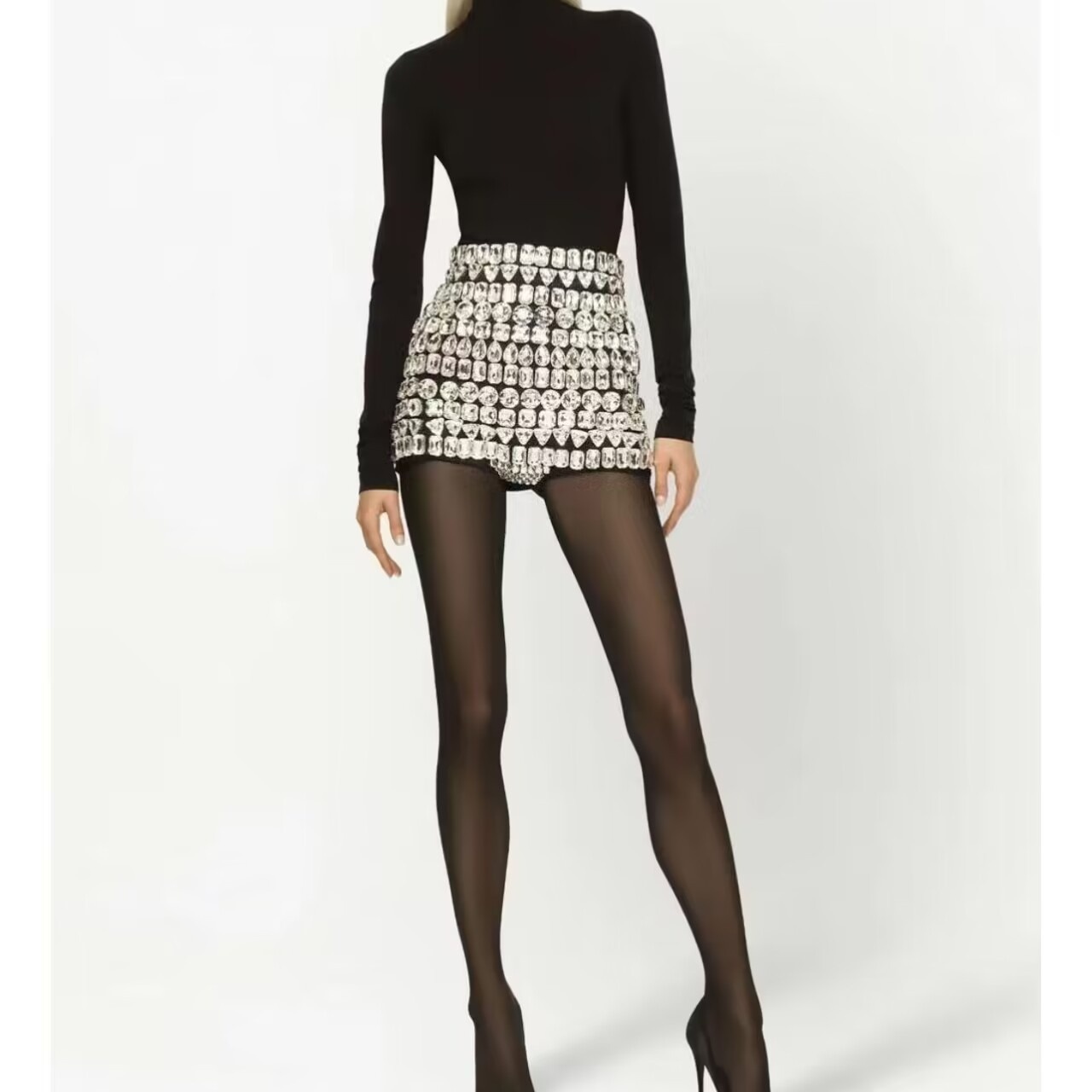 Rhinestone Bandage High Waist Shorts High Street Shorts