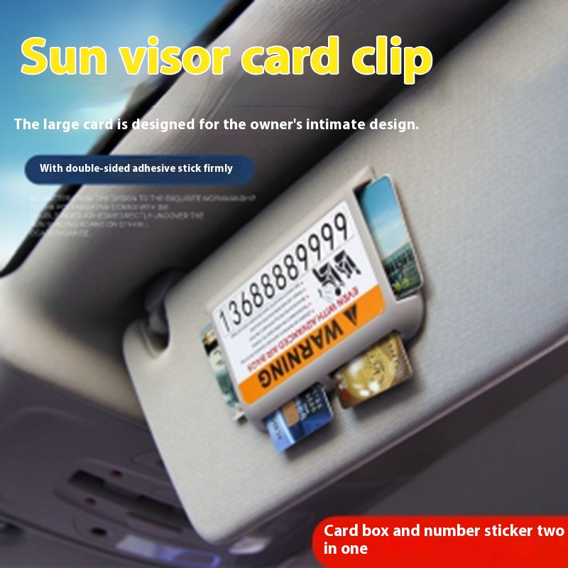 Car Sun Visor Card Holder Pass Card Holder Fuel Card Holder Highway Card Box Parking Number Card