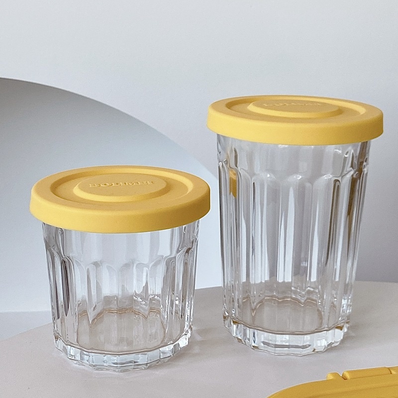 Bolimei Glass Tea Can Tea Box Flower Tea Can Office High Value Tea Sealed Can Girl Heart