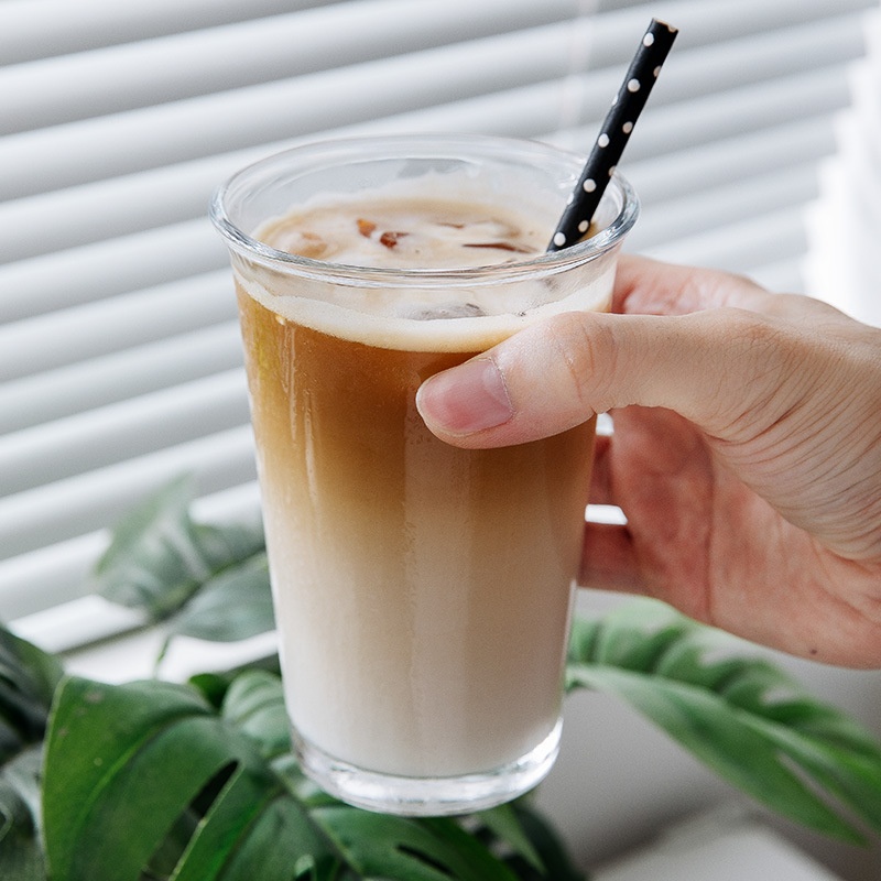 Internet Celebrity Cafe American Cold Brew Ice Latte Coffee Cup Beverage Juice Cup Cold Drink Cup Simple Glass Cup