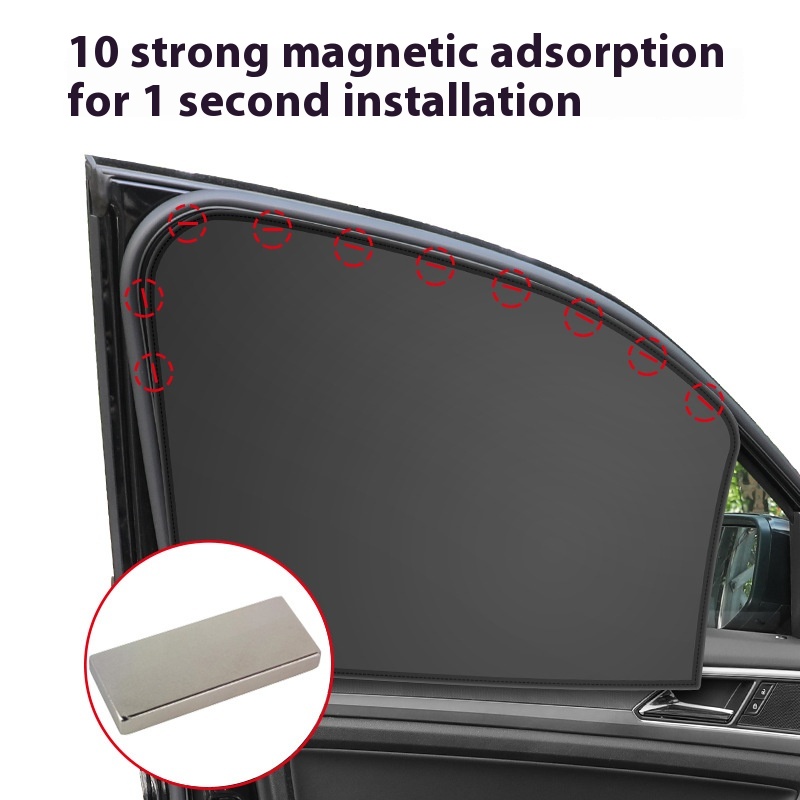 Car Sunshade Curtain Full Light-proof Privacy Curtain Magnetic Sunscreen Heatulation Cloth Cover Car Side Sunshade Curtain