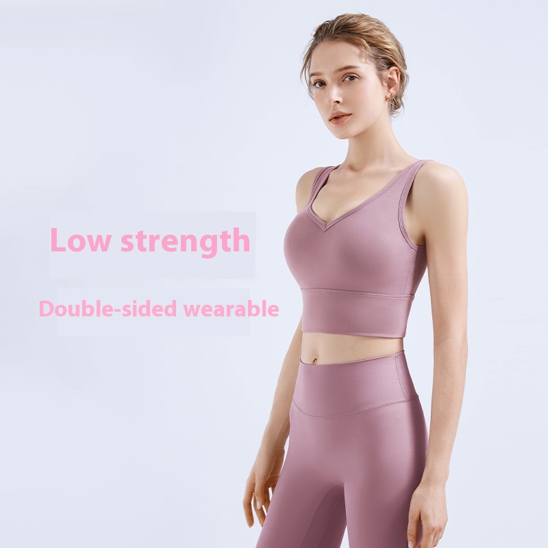 Fr-sp Reversible Fashion Beautiful Back Yoga Underwear Full Coverage Anti-exposure Shockproof Gathered Sports Bra
