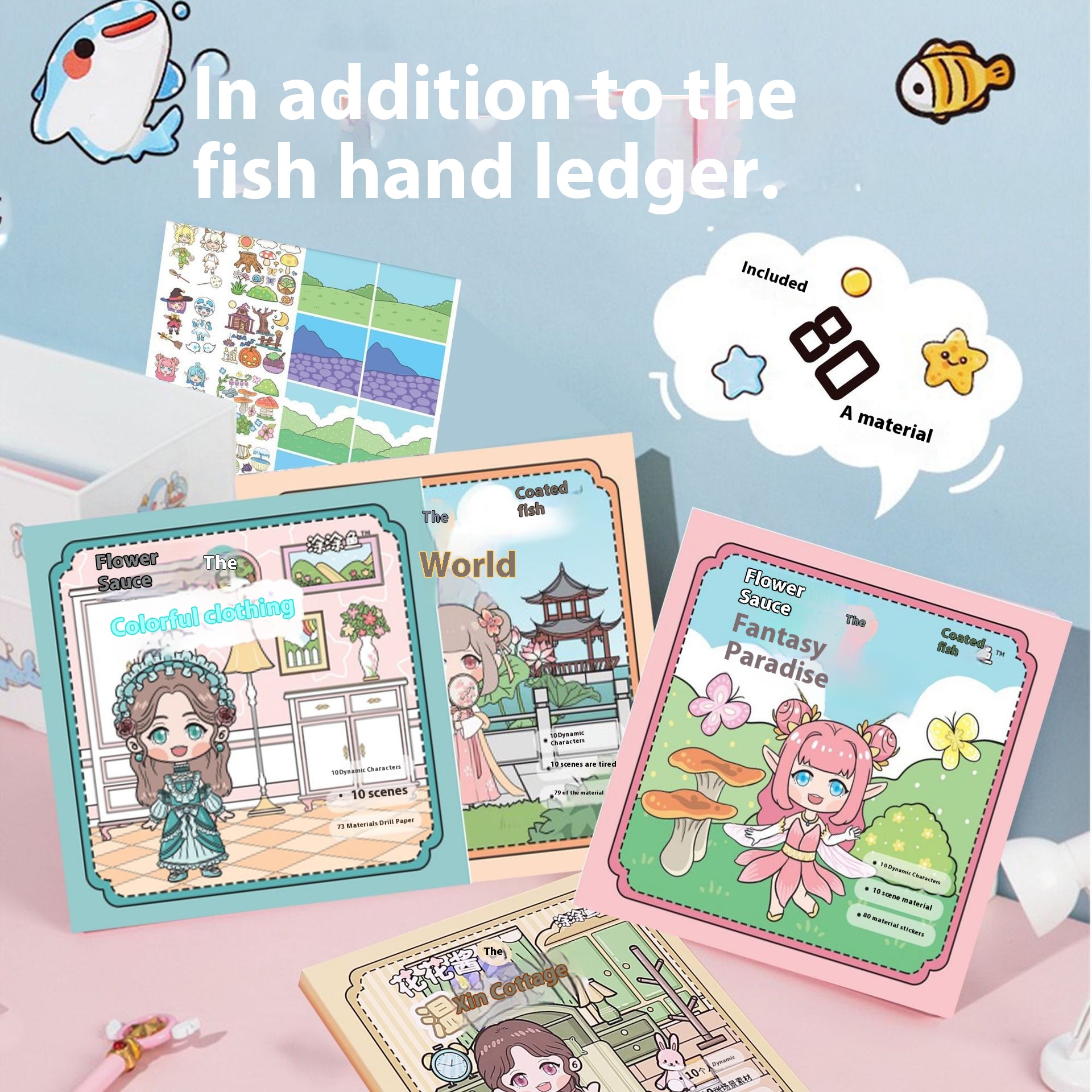 Cartoon Full Set Of Handbook Stickers Cute Girl Heart Handbook Material Double-sided A4 Handbook Release Paper Set