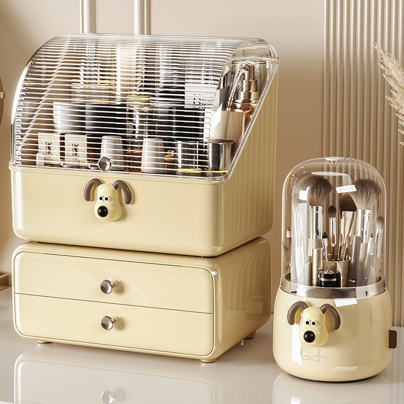 Cosmetic Storage Box Desktop Dressing Table Dust-proof High-end Covered Large Capacity Lipstick Mask Skin Care Storage Rack