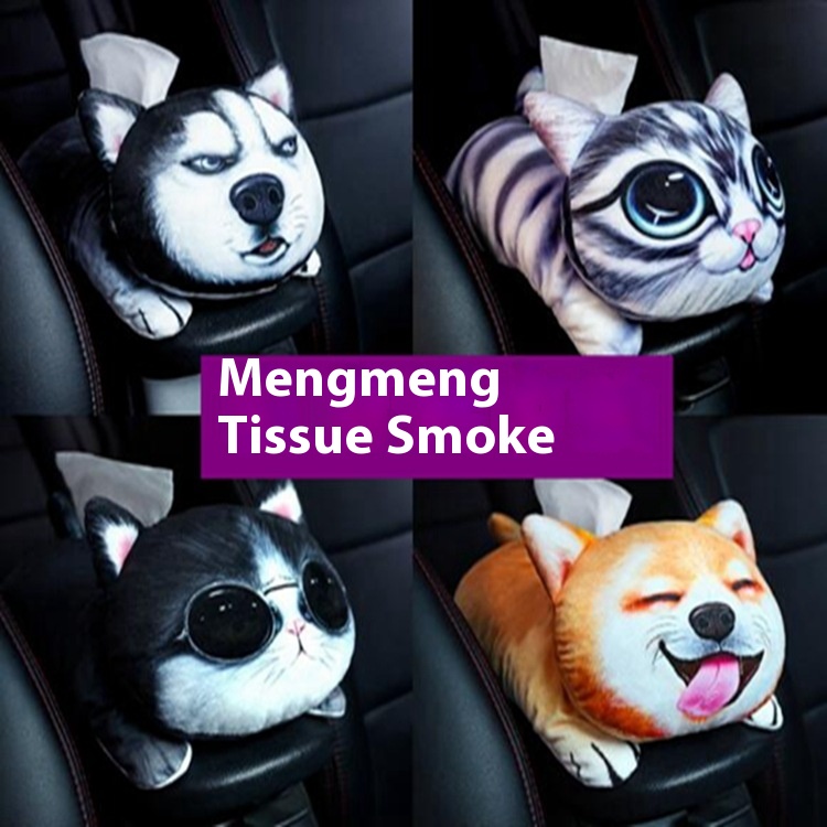 Creative Car Tissue Box3 DCute Pet Cartoon Style Seat Back Multifunctional Armrest Box Hanging Cute Car Tissue Box