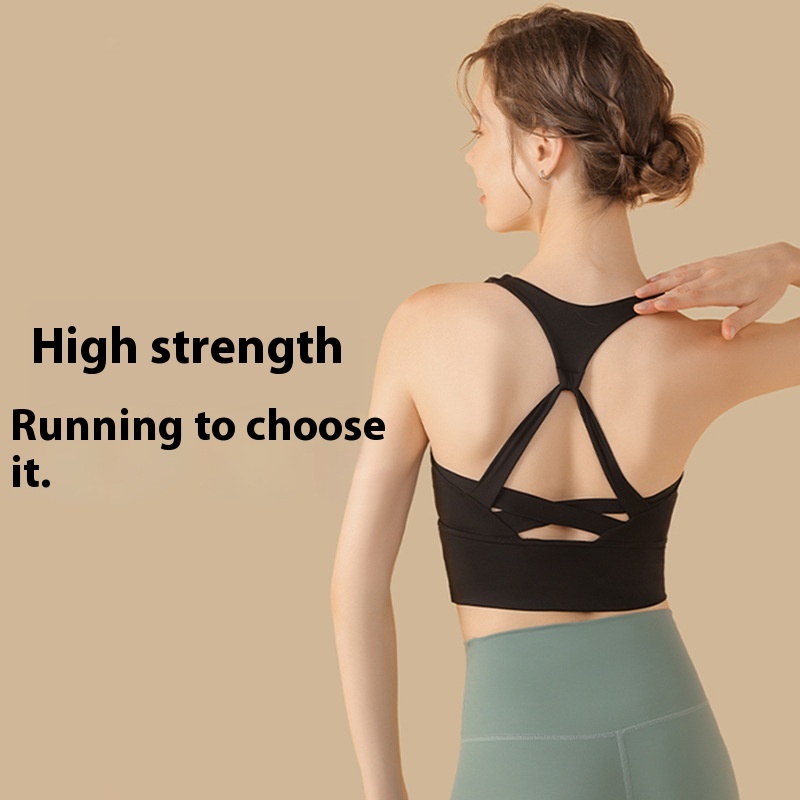 High-strength Sports Bra For Women,Shockproof Running Yoga Vest,U-neck Pilates Fitness Bra