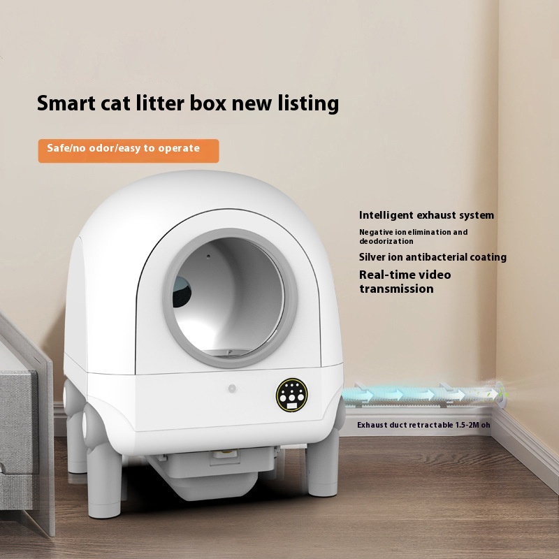 Electric Cat Litter Box Fully Automatic Smart Cat Litter Box Exhaust Deodorization Super Large Cat Litter Box Anti-splash Automatic Feces Shoveling