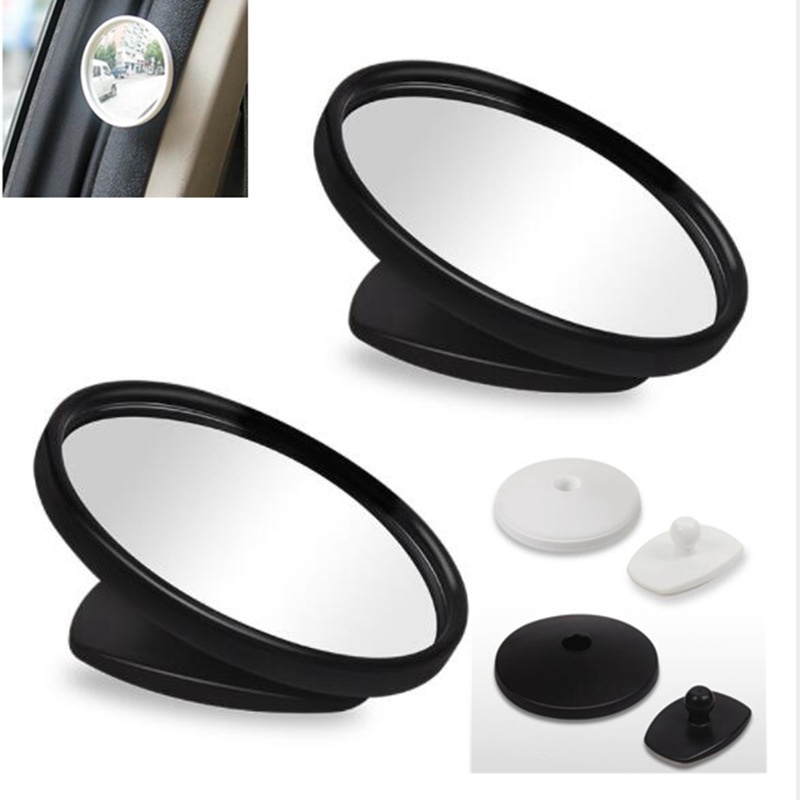 Car Reversing Small Round Mirror Rearview Mirror Reflective Blind Blind Area360 Degree Adjustable Rotation HDWide-angle Auxiliary