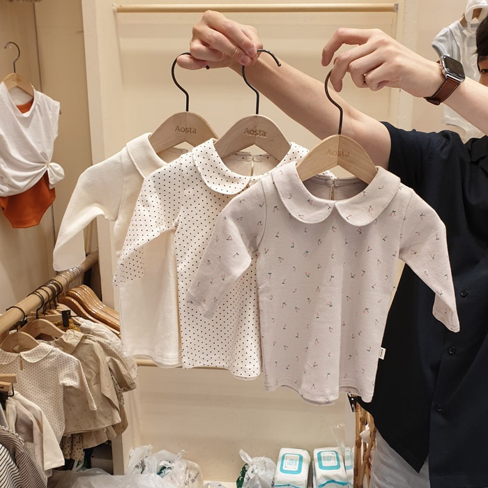 Spring And Autumn Baby Clothing Infant Lapel Long Sleeve T-shirt Boys And Girls Baby Fashion Doll Collar Bottoming Shirt Top