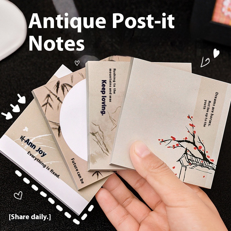 Hangsu Original Ancient Style Sticky Notes Student High Value Note Chinese Style Text Message Notes NTimes Stickers