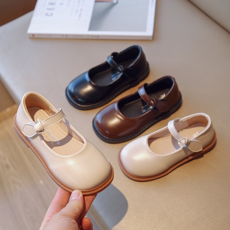 Girls'Leather Shoes,Spring And Autumn Children's Casual All-match Princess Shoes,Soft-soled Baby Shoes,Small And Medium-sized Children's Shoes