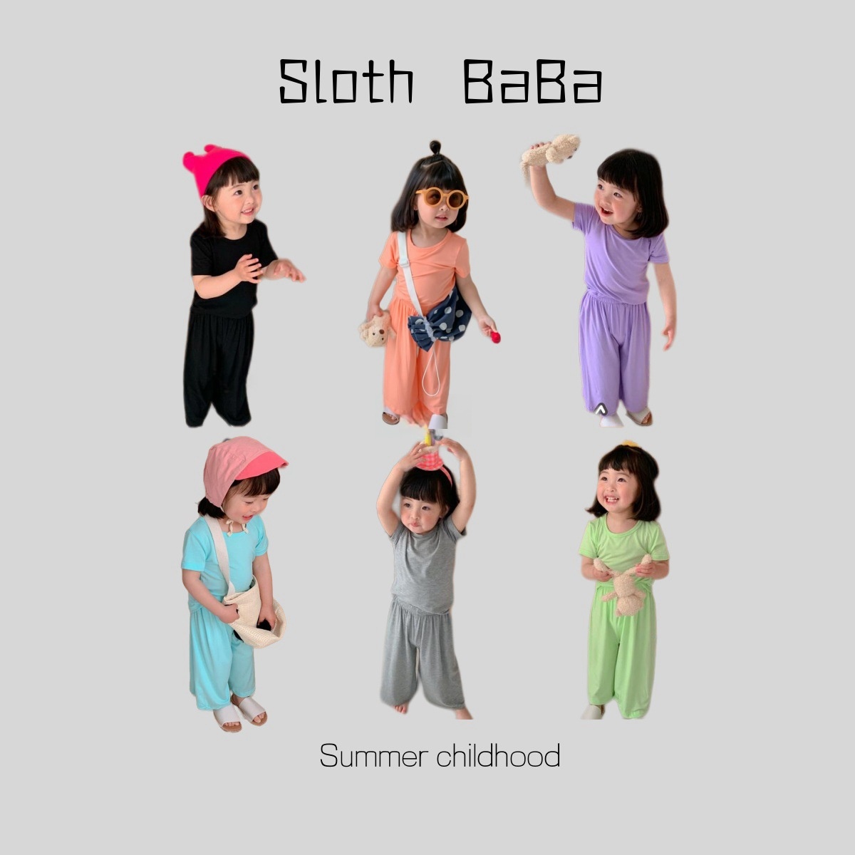 Korean Children's Clothing Summer Children's Home Clothes Suit Baby T-shirt7-point Pants Two-piece Suit Brother And Sister Clothes