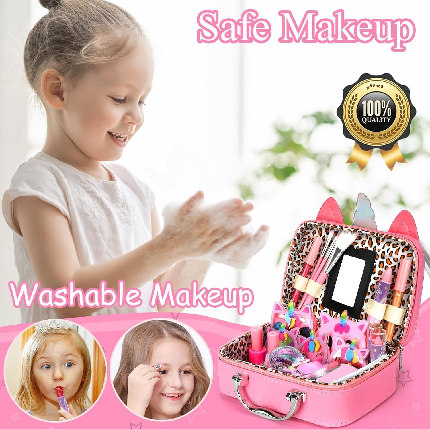Children's Makeup Toy Unicorn Makeup Bag Suit Girl Cosmetic Nail Polish Lipstick