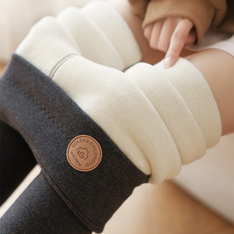 Extra Thick Lambskin Plus Velvet Thickened Leggings High Waist Tights Trousers Warm Cotton Pants