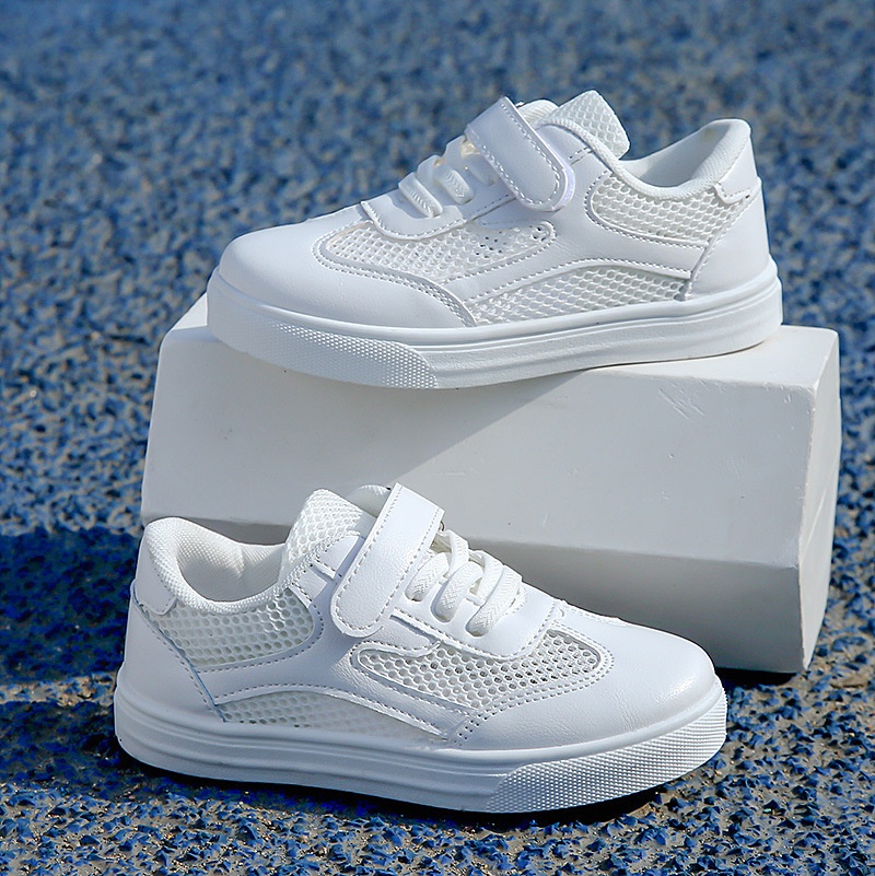 Children's White Shoes Summer Girls'Sports Shoes Boys'Breathable Mesh Shoes Student Sneakers All-match Hot Style